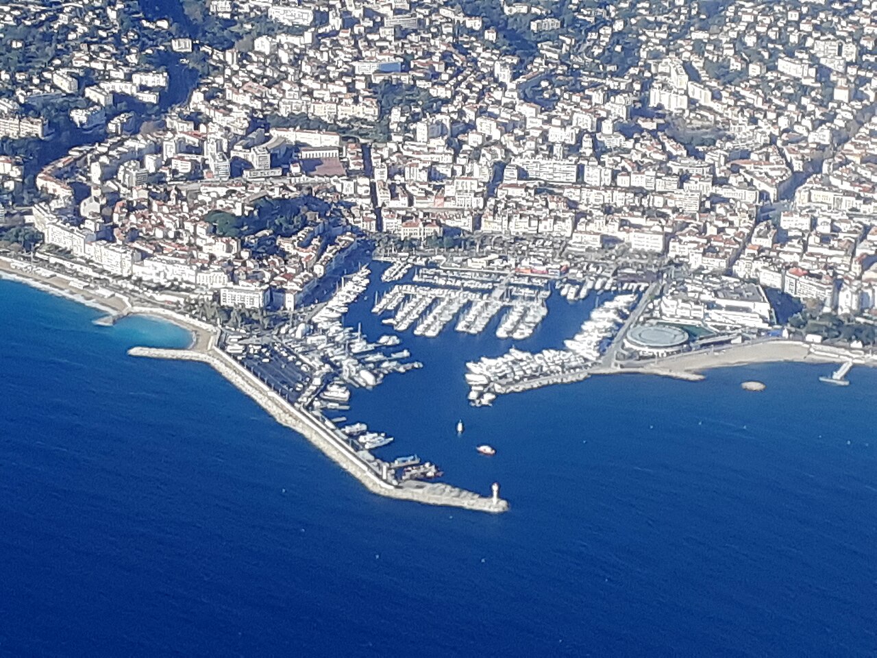 Vue aérienne de Port Vauban, Antibes